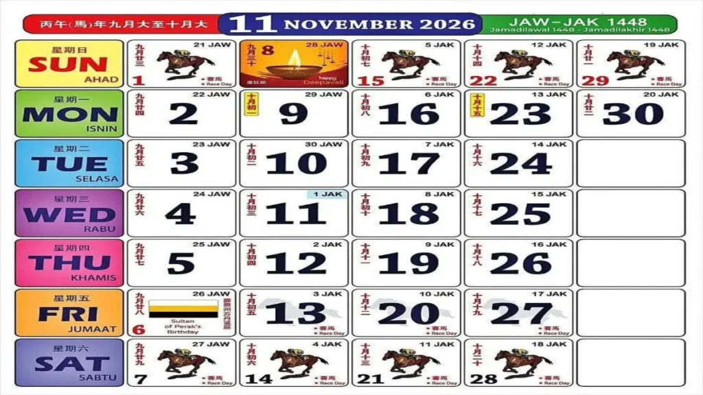 Kalendar Malaysia 2026 – bulan November