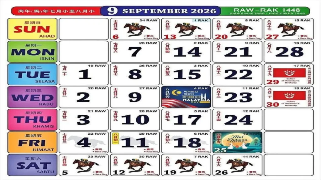 Kalendar Malaysia 2026 – bulan September