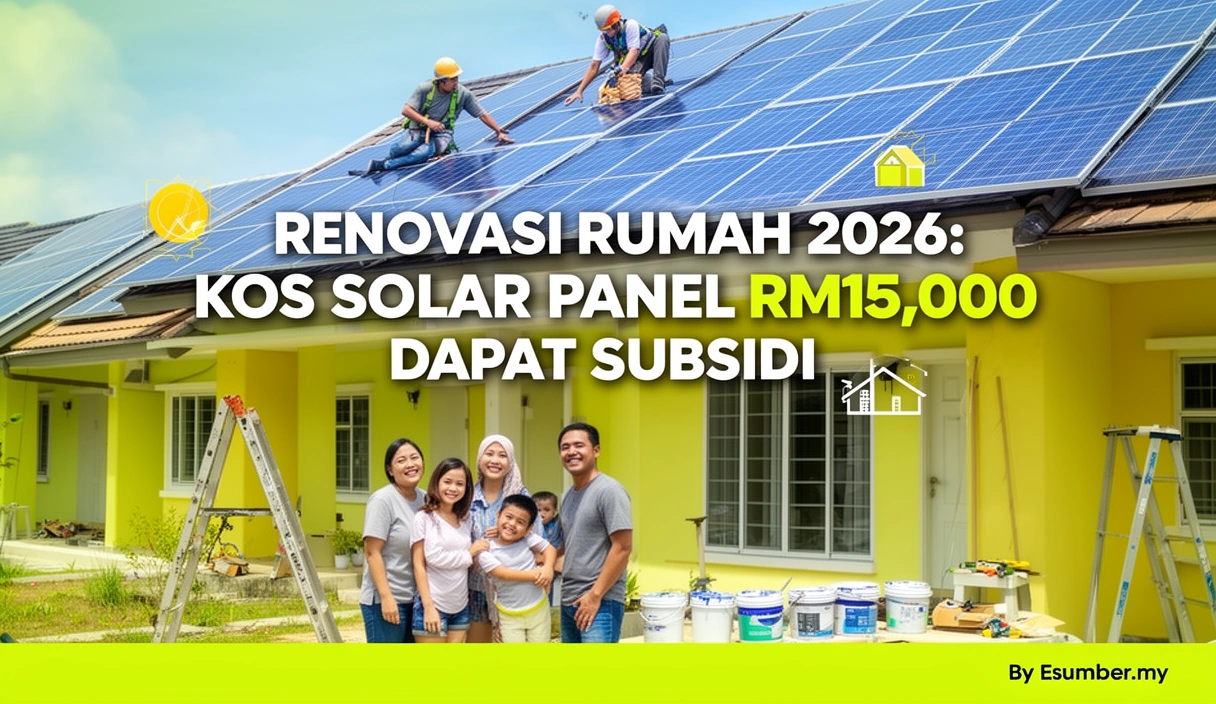 Renovasi Rumah 2026: Kos Solar Panel RM15,000 Dapat Subsidi