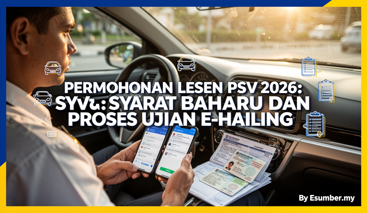Permohonan Lesen PSV 2026: Syarat Baharu dan Proses Ujian e-Hailing