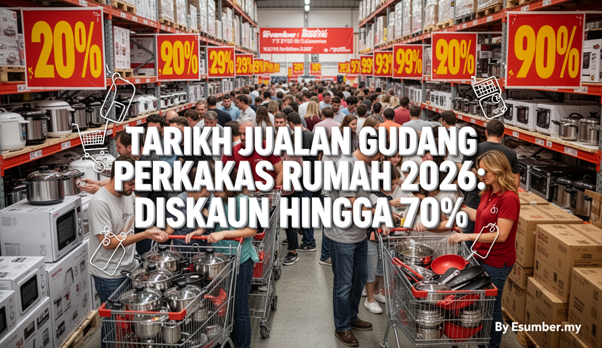 Tarikh Jualan Gudang Perkakas Rumah 2026: Diskaun Hingga 70%